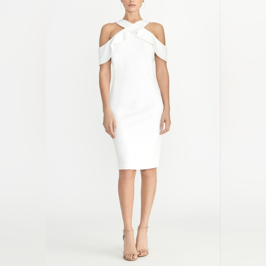 Rachel Roy Dress Ruffle Halter Ivory Brand New